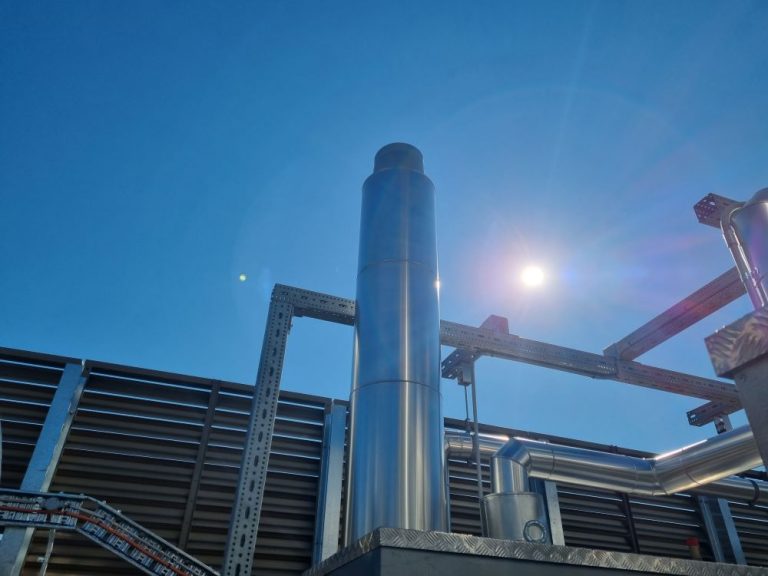 Aluminium cladding made for a boiler flue