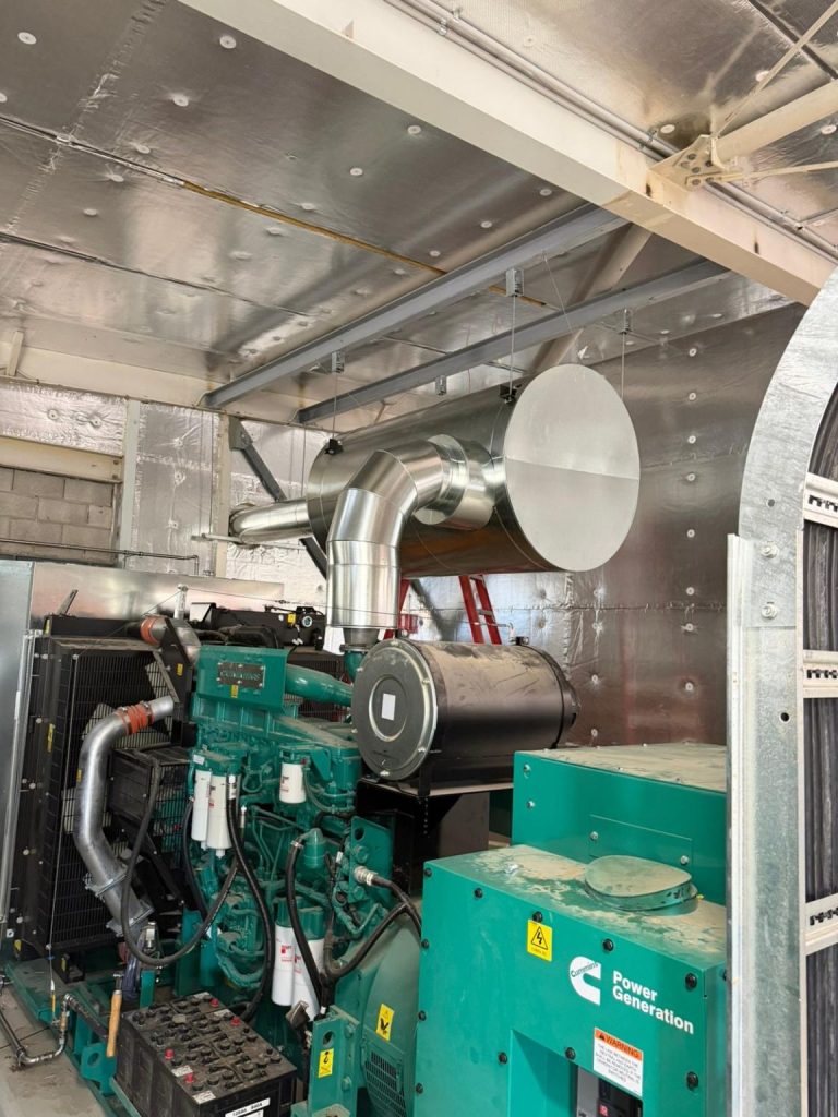 Rural ACT generators: Insulation and galvanised steel cladding to three generators and their flues with Ofinac,